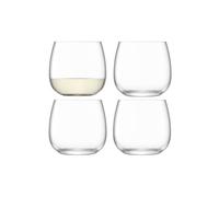 LSA International Borough Stemless White Wine Glasses, Set of 4, 370ml, Clear