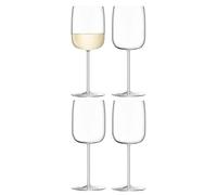 LSA International Borough Wine Glass 380 ml Clear | Set of 4 | Dishwasher Safe | BG12, Transparent, White, Red