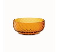 LSA Dapple Mouth-Blown Glass Bowl 22.5cm Sun Amber - 24cm - Amber - G;ass