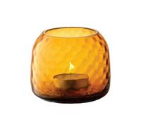 LSA Dapple Mouth Blown Glass Tealight Holder Vase 7cm Amber - 7cm - 1 - Glass