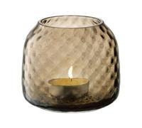 LSA Dapple Tealight Holder Vase 7cm Earth Brown - 7cm - 1 - Glass
