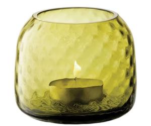 LSA Dapple Tealight Holder Vase 7cm Woodland Green - 1 - Glass - Woodland Green