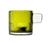 LSA Glass Tealight Holder with Handle 9cm Olive - 9cm - 1 - Glass