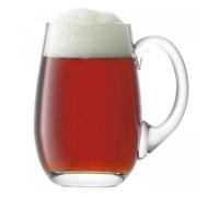 LSA International Bar Beer Tankard Curved 750ml Clear | 1 Unit | Mouthblown & Handmade Glass | BR39
