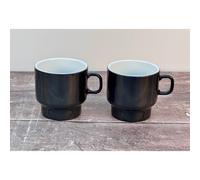 LSA Grey Utility Stackable Flat White Mugs