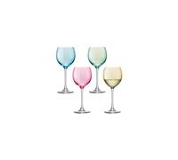LSA International 400 ml Metallic Polka Wine Glass, Assorted (Pack of 4)