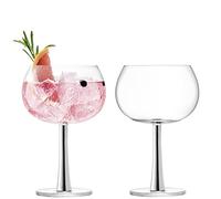 LSA International Balloon Glass, Platinum, 2 Count (Pack of 1)
