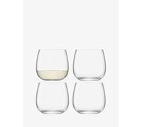 LSA International Borough Stemless White Wine Glasses, Set of 4, 370ml, Clear