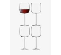 LSA International Borough Wine Glass 450 ml Clear | Set of 4 | Dishwasher Safe | BG13, Red,white