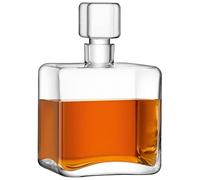LSA International Cask Whisky Square Decanter 1L Clear| 1 Unit | Mouthblown & Handmade Glass | KC04
