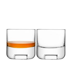 LSA International Cask Whisky Tumbler 240ml Clear | Set of 2 | Mouthblown & Handmade Glass | KC01