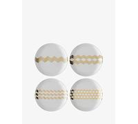 LSA International Chevron Teaplate Ø16cm Gold Assorted | Set of 4 | Mouthblown & Handmade Glass | CH14