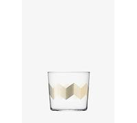 LSA International Chevron Tumbler 310ml Gold Assorted | Set of 4 | Mouthblown & Handmade Glass | CH10