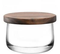 LSA International City Bowl and Walnut Lid 13 cm Clear, Ø13cm