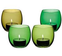 LSA International Coro Tealight Holder 6.5 cm, Leaf Assorted, Green