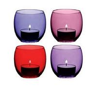 LSA International Coro Tealight Holder 6.5 cm, Berry Assorted, Purple