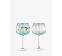 LSA International Dusk Balloon Goblet 650 ml Green/Grey | Set of 2 | Mouthblown and Handmade Glass | DU03