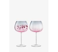 LSA International Dusk Balloon Goblet 650ml Pink/Grey | Set of 2 | Mouthblown & Handmade Glass | Hand Painted | DU04