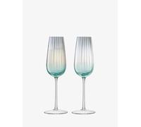 LSA International Dusk Champagne Flute 250 ml Green/Grey | Set of 2 | Mouthblown and Handmade Glass | DU05