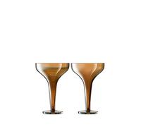 LSA International Epoque Champagne Saucer 150ml Amber/Lustre | Set of 2 | Mouthblown & Handmade Glass | EQ04