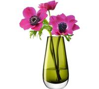 LSA International Flower Colour Bud Vase 14 cm, Olive, Green, H14cm
