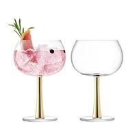 LSA International Gin Balloon Glass 420ml Gold | Set of 2 | Mouthblown & Handmade Glass | GN13