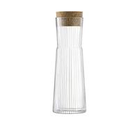 LSA International Gio Line Carafe & Cork Stopper 1.35L Clear| 1 Unit | Mouthblown & Handmade Glass | GI25