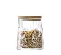 LSA International Gio Line Container & Cork Stopper H17.5cm Clear| 1 Unit | Mouthblown & Handmade Glass | GI29