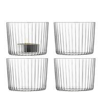 LSA International Gio Line Tealight Holder H6cm Clear | Set of 4 | Dishwasher Safe | GI15