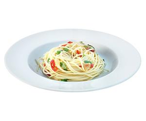 LSA International International Dine Pasta Plate Rimmed Ø30cm | Set of 4 | Handmade Porcelain | DI20, White