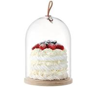 LSA International Ivalo Dome & Ash Base Ø22cm H28.5cm Clear| 1 Unit | Mouthblown & Handmade Glass | Hand Planed Wood | IV02