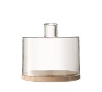 LSA Lotta Cake/Cheese Dome & Ash Base Ø25/Ø25.5cm| 1 Unit | Mouthblown & Handmade Glass | Hand Planed Wood | LW07