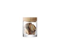 LSA International Lotta Container Clear & Ash Lid H14cm| 1 Unit | Mouthblown & Handmade Glass | Hand Planed Wood | LW18