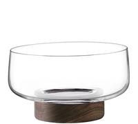 LSA International City Bowl & Walnut Base Ø30cm Clear
