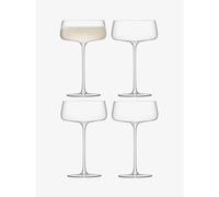 LSA International Metropolitan Champagne Saucer 300ml Clear | Set of 4 | Dishwasher Safe | MW06