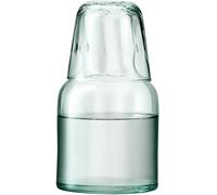 LSA International Mia Carafe & Tumbler 0.95L Recycled/Part Optic | 1 Unit | Recycled Glassware | MZ21, Clear Decorated