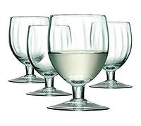 LSA International Mia Wine Glass 350 ml, Clear Decorated, 4 Count (Pack of 1)