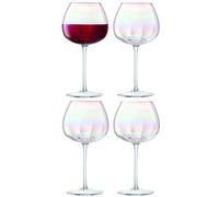 LSA International Pearl Red Wine Glass 460ml Mother of Pearl | Set of 4 | Mouthblown & Handmade Glass | Hand Painted | PE03