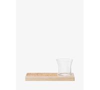 LSA International Plateau Planter Set L28cm Clear/Ash/Cork| 1 Unit | Mouthblown & Handmade Glass | Hand Planed Wood | PU01