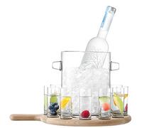 LSA International PX13 Paddle Vodka Serving Set & Oak Paddle L38.5cm Clear *