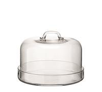 LSA International Serve Plate & Dome Ø24cm/Ø22cm Clear| 1 Unit | Mouthblown & Handmade Glass | SZ12