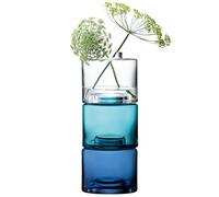 LSA International SK04 Stack Vase Trio H30cm Clear/Blues x 3