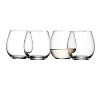 LSA International Wine Stemless White Wine Glass 370ml Clear | Set of 4 | Mouthblown & Handmade Glass | WI01
