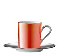 LSA Palazzo 100ml Porcelain Coffee Cup and Saucer Orange - 100ml - Porcelain - 1