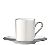 LSA Palazzo 100ml Porcelain Coffee Cup and Saucer Pearl Platinum - 100ml - Porcelain - 1