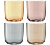 LSA Polka Tumbler 420ml Metallics Assorted | Set of 4 | Hand Painted Glassware | PZ07