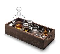 LSA Whisky Islay Connoisseur Set & Walnut Tray Glassware