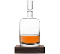LSA Whisky Renfrew Decanter 1.1L Clear & Walnut Base | 1 unit | Handmade Glass and Wood | WH11