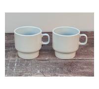 LSA White Utility Stackable Flat White Mugs
