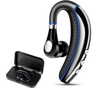 LSAPT Bluetooth Headset V5.0 Wireless Bluetooth Earpiece with Noise Canceling Mic for Cell Phone Ultralight Business Earphone for Driving/Trucker/Office Earbus for Android/iPhone/Smartphone-Blue